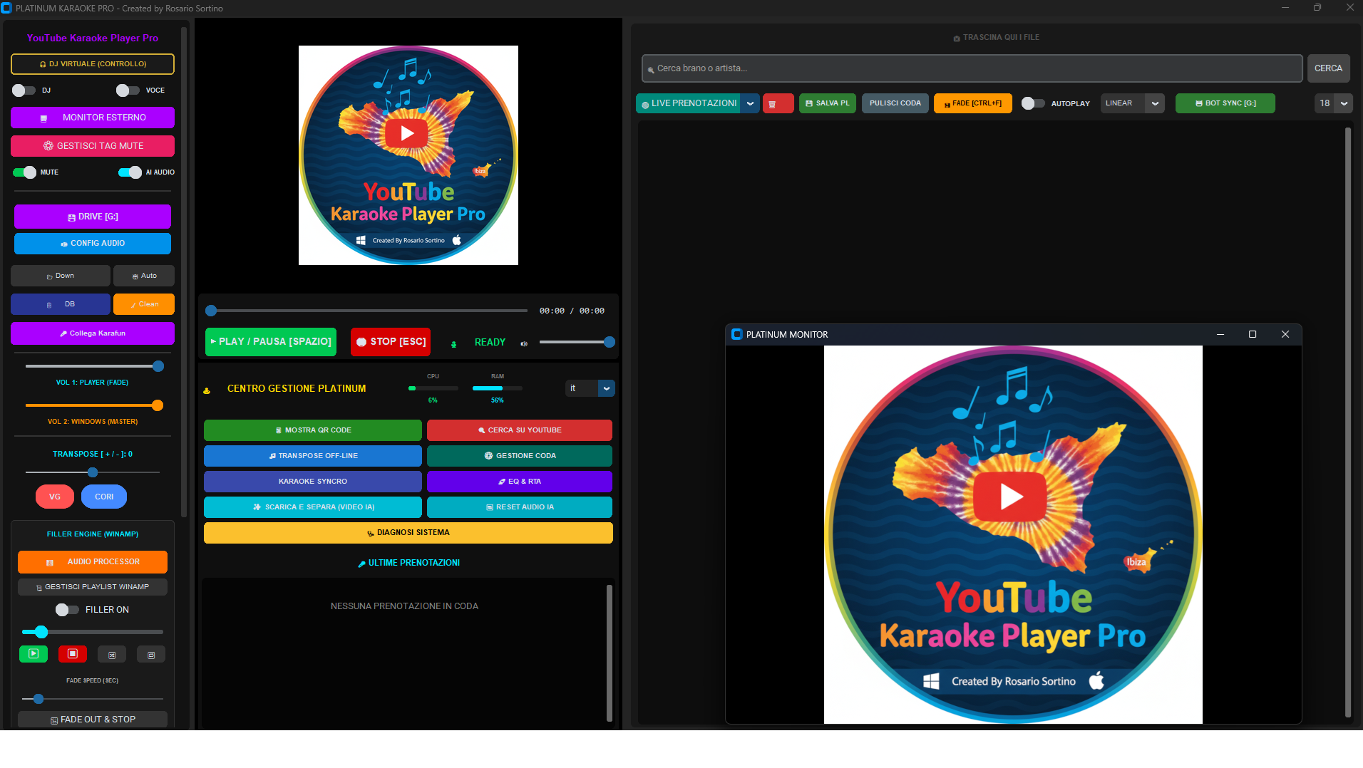 Interfaccia Platinum Karaoke Pro